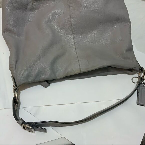 Coach Madison Isabelle Leather Hobo Purse Handbag Gray Crossbody 21224 - Picture 8 of 14